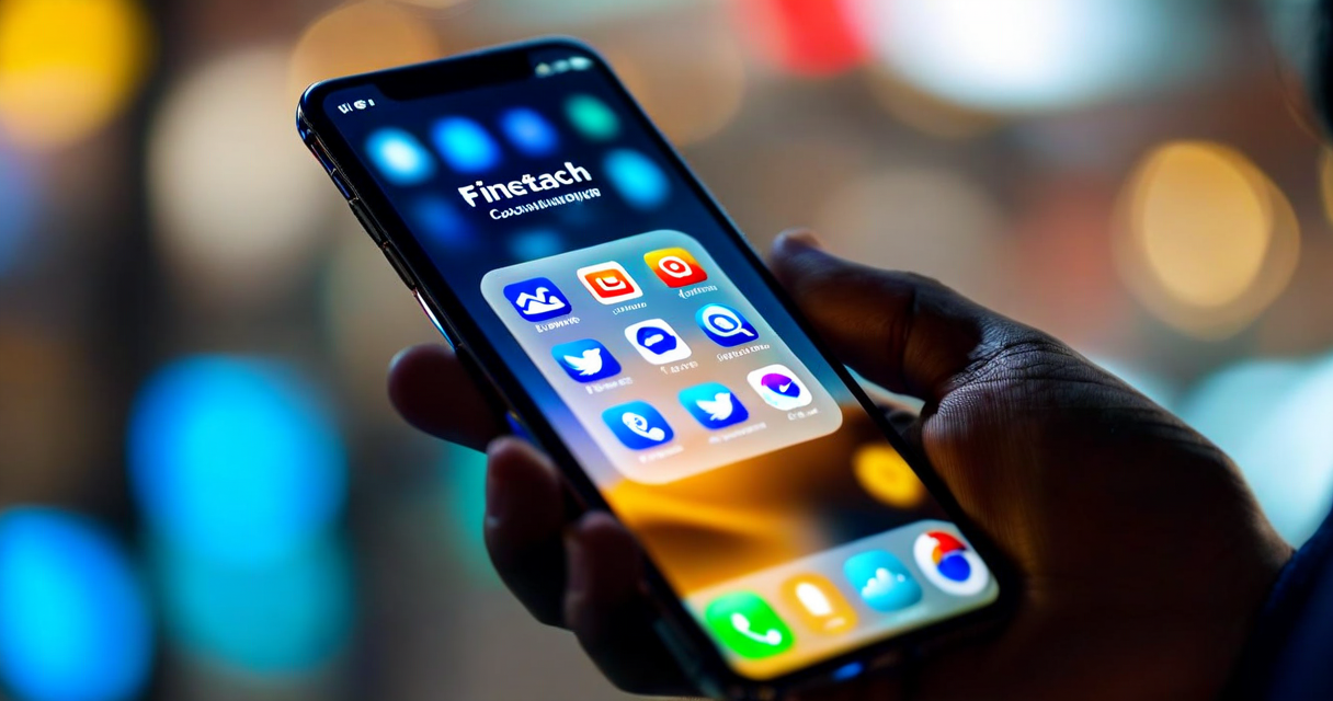 Smartphone showing multiple financial app icons including banking, investing, and a blank space for insurance