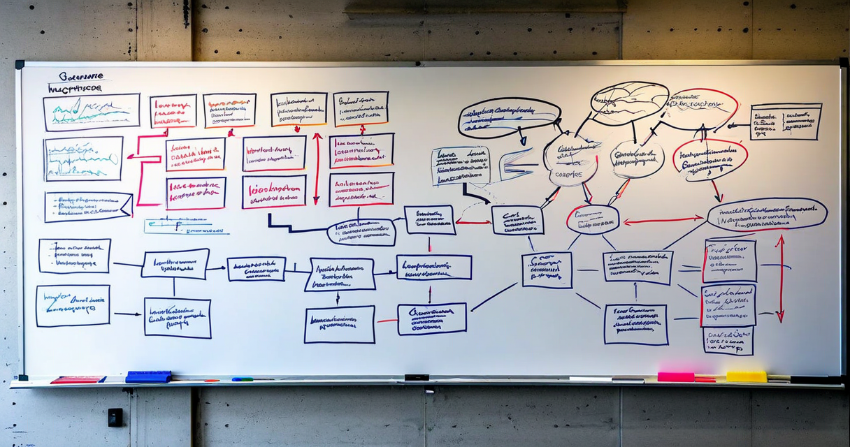 Aaron Sherwood at a whiteboard covered in insurance workflow diagrams